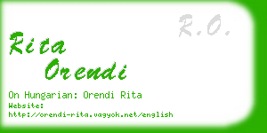 rita orendi business card